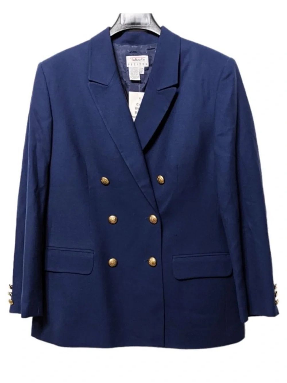 NWT TALBOTS Petites Worsted Wool Double Breasted Blazer 14P